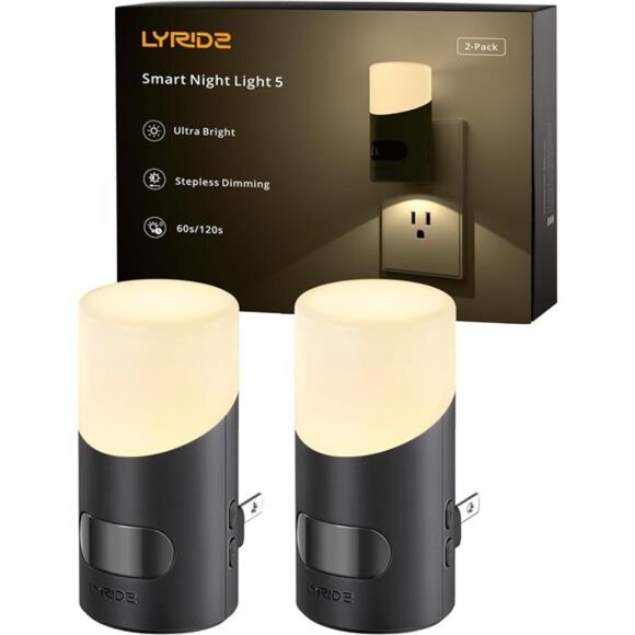 LED Night Lights Plug into Wall with Motion Sensor, 1-150LM Dimmable Plug-in - Picture 1 of 7